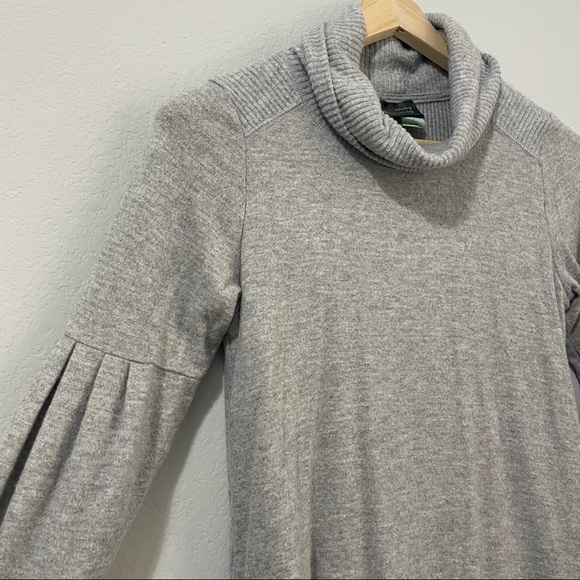 Anthropologie Blouse Knit Metallic Gray Gold Cowl Neck Balloon Sweater Womens S - Picture 4 of 12